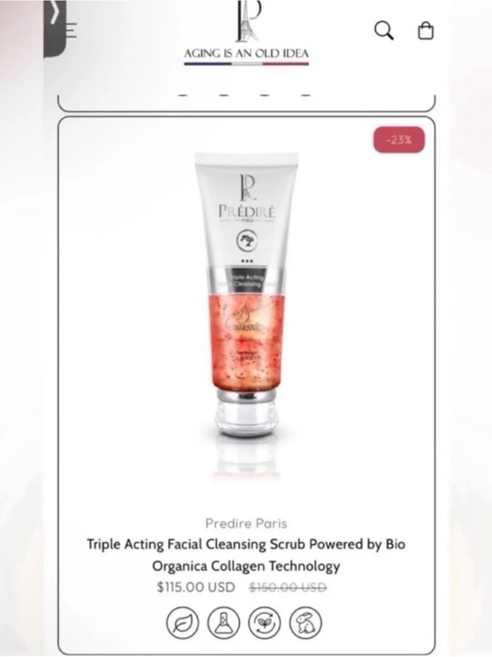 Predire Triple Acting Retinol & Stem Cells Facial Cleansing Scrub ~ Retails $115